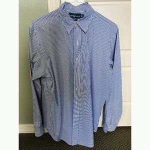 Ralph Lauren Men's Classic Fit Dress Shirt, Blue, Size L, 16.5 - 34
